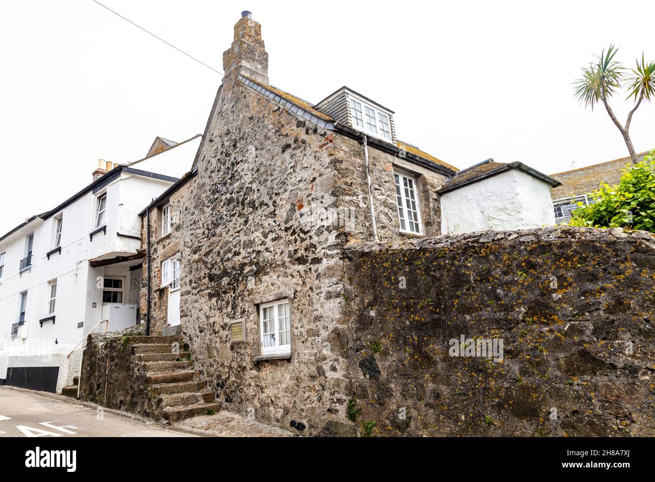 Außenansicht des ältesten Hauses in St. Ives, Penwith, Cornwall, Großbritannien Stockfoto