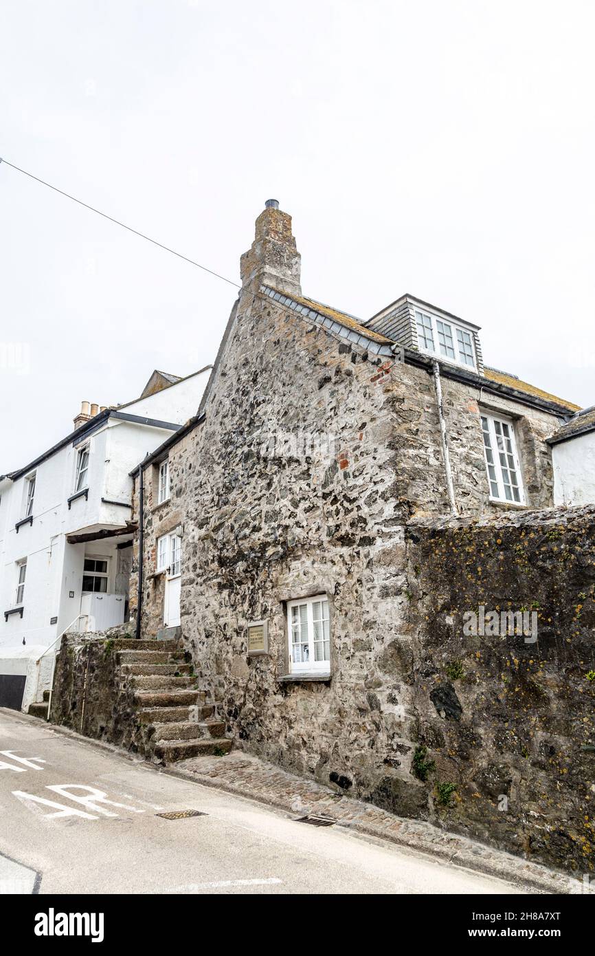 Außenansicht des ältesten Hauses in St. Ives, Penwith, Cornwall, Großbritannien Stockfoto