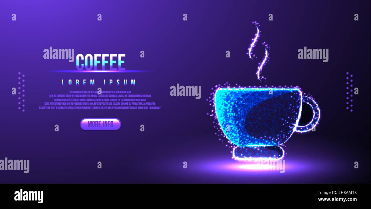 Kaffee java Low Poly Drahtmodell Stock Vektor
