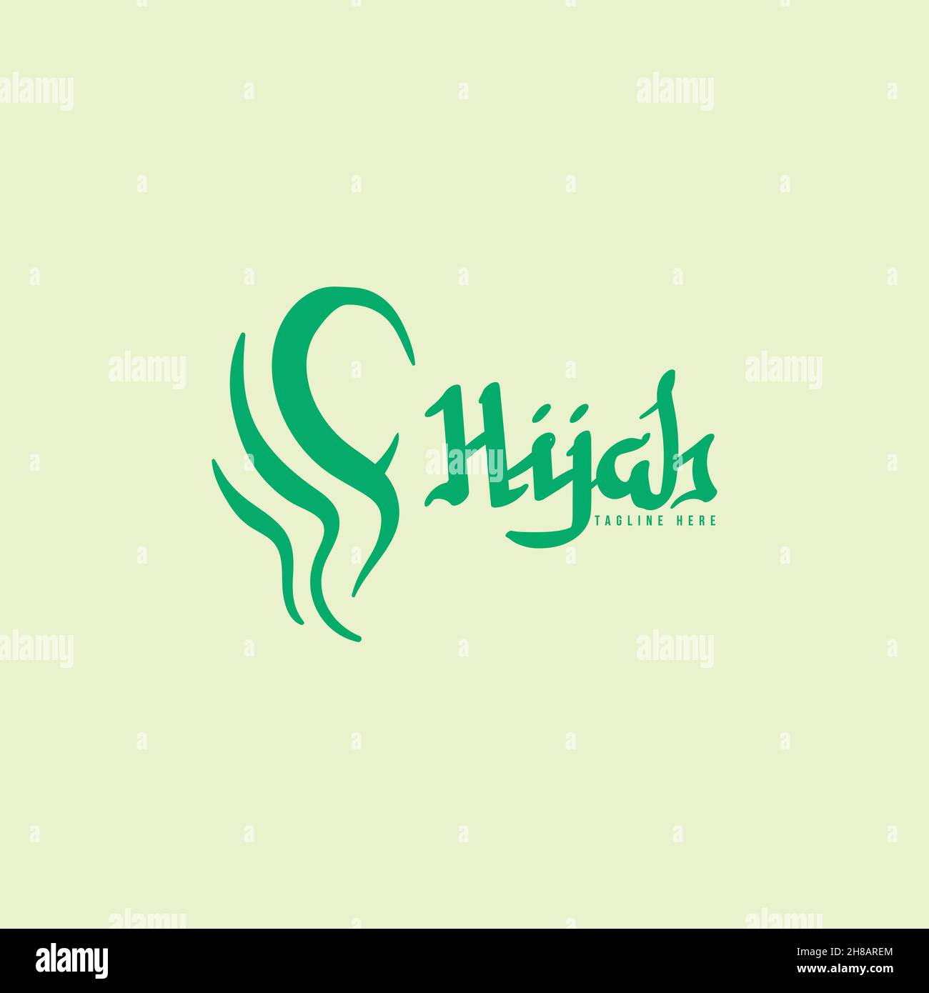 Hijab-Logo mit Textbereich für Ihren Slogan/Tag, Logo Ideen. Inspiration Logo Design. Darstellung Des Vektor-Vorlagenbildes. Isoliert Auf Weißem Hintergrund Stock Vektor