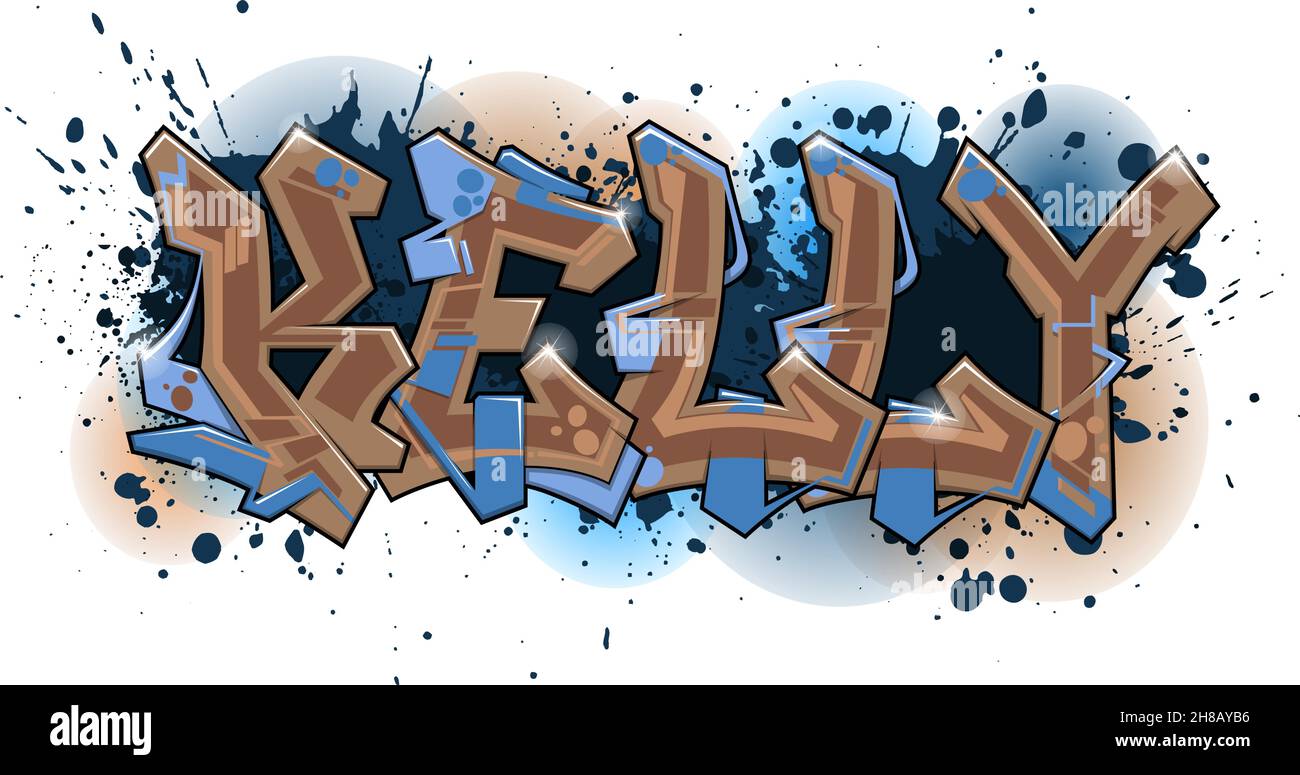 Graffiti Styled Name Design - Kelly Coole, gut lesbare Graffiti-Kunst  Stock-Vektorgrafik - Alamy