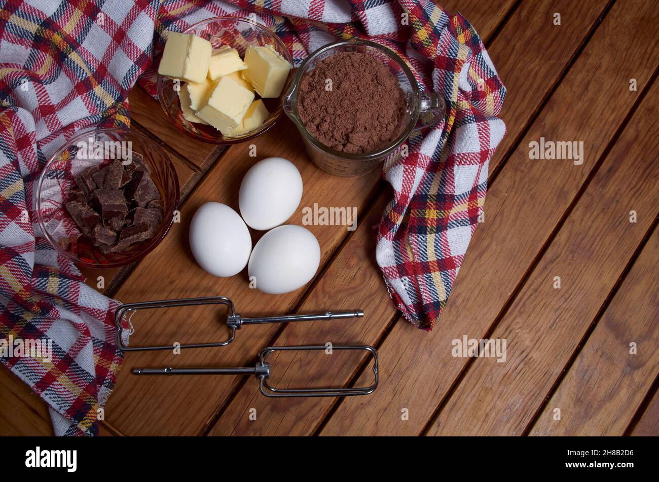 Zutaten für Bake Brownies Stockfoto