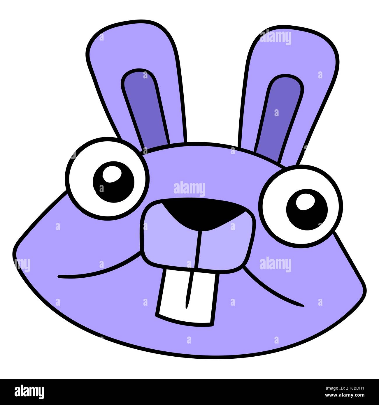 Unschuldige konfrontiert Kaninchenkopf, Vektor-Illustration Karton Emoticon. doodle Symbol Zeichnung Stock Vektor