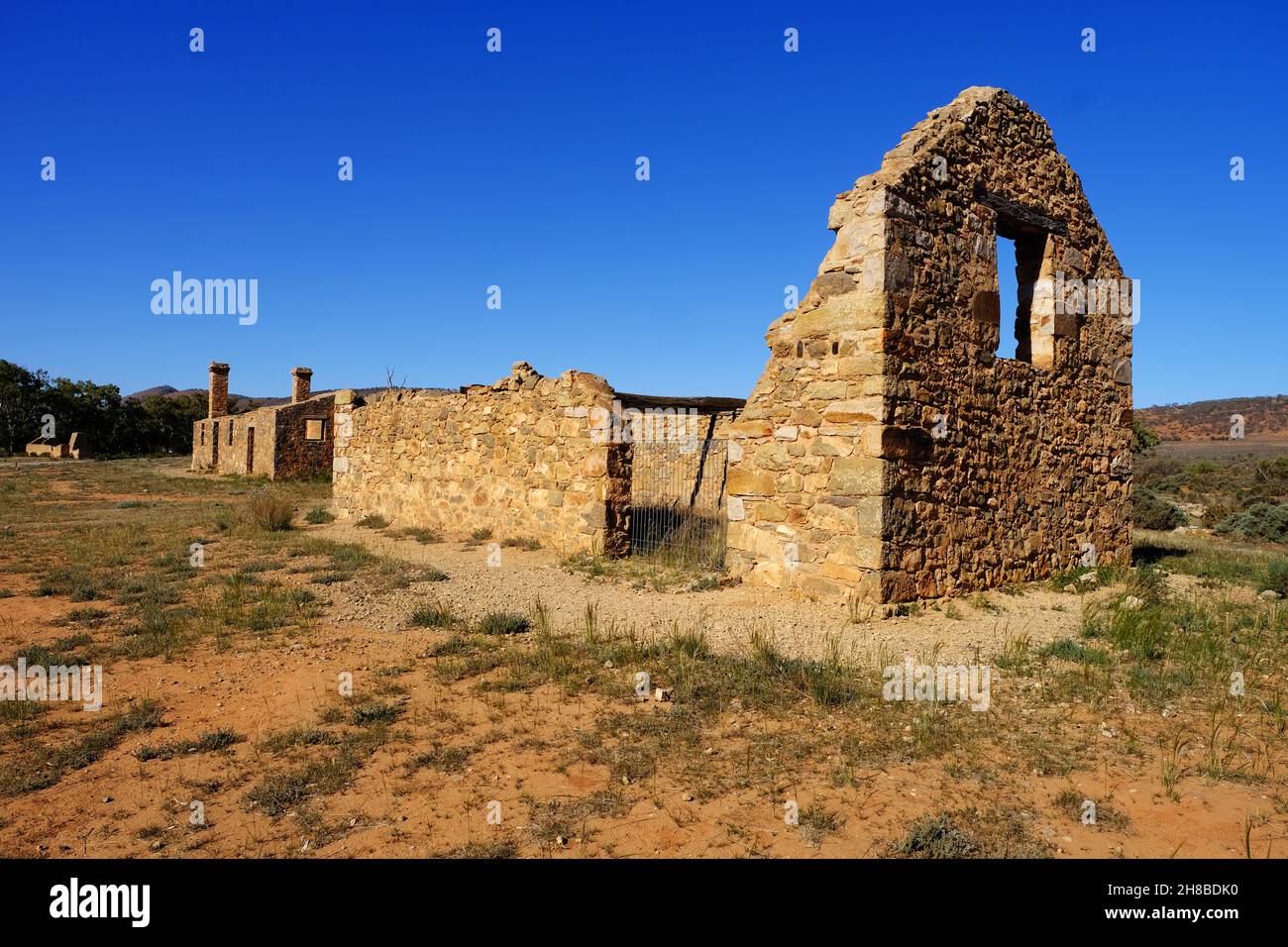 Die Kanyaka Homestead Ruinen in den Flinders Ranges in Australien Stockfoto