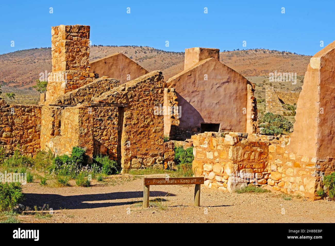 Die Kanyaka Homestead Ruinen in den Flinders Ranges in Australien Stockfoto