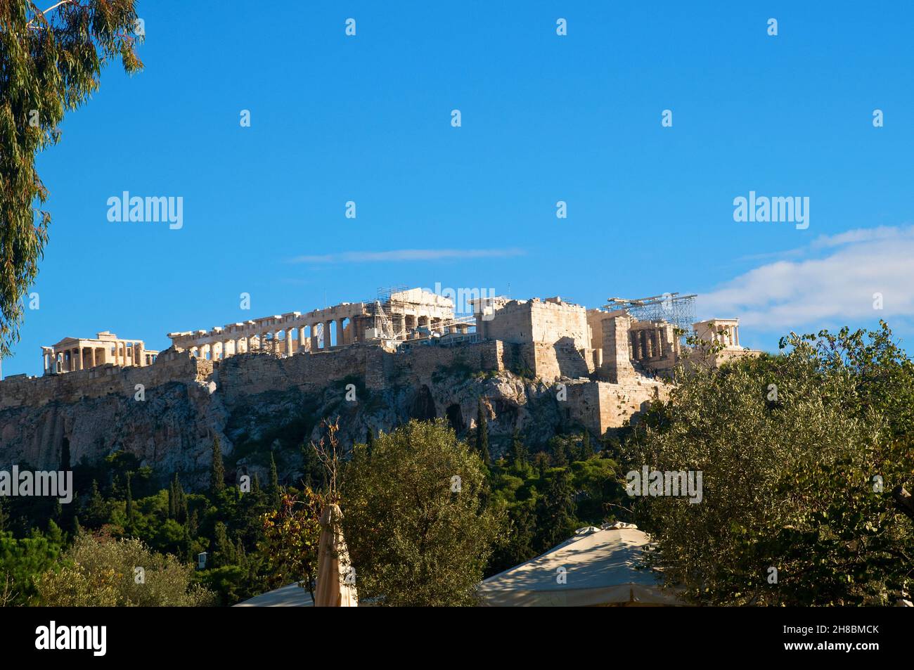 Griechenland, Athen, Akropolis von Westen aus gesehen Stockfoto