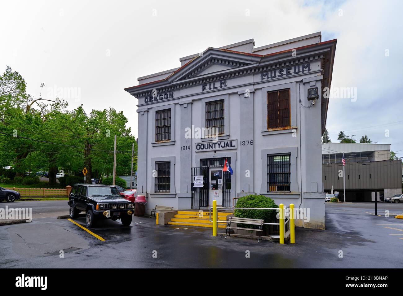 Gebäude des Oregon Film Museum, historisches Bezirksgefängnis – Astoria, Oregon Stockfoto