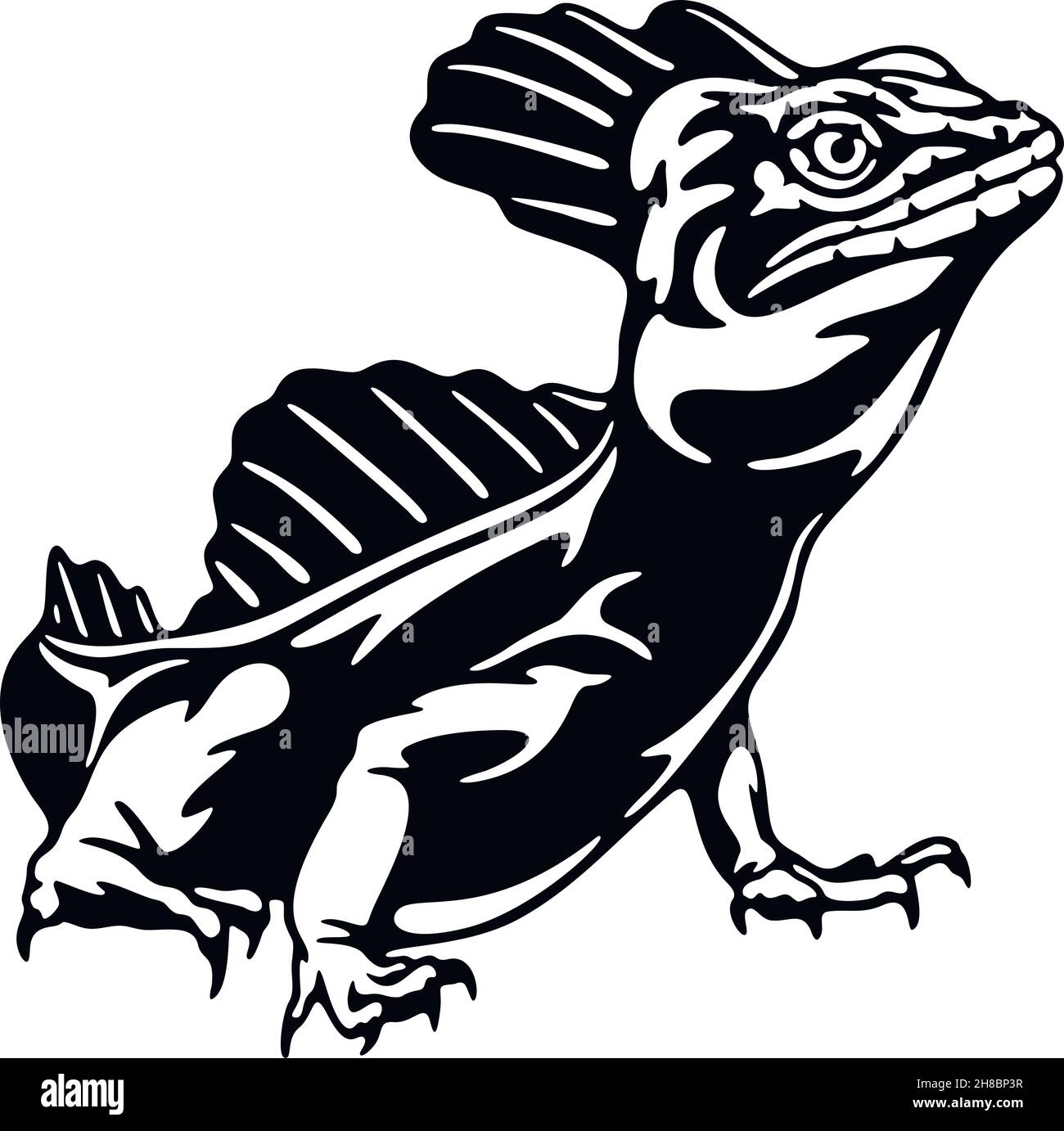 Iguana - Reptilien der Wildnis. Schablone für Wildtiere. Haustier und tropisches Tier. Vektorschablone. Stock Vektor