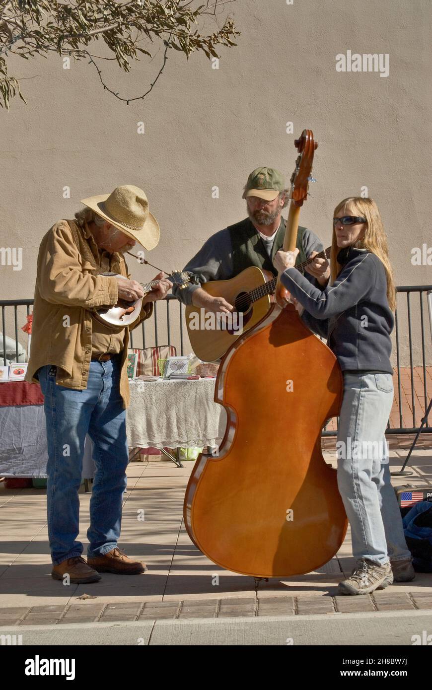 Straßenmusiker beim Downtown Mall Festival in Las Cruces, New Mexico, USA Stockfoto