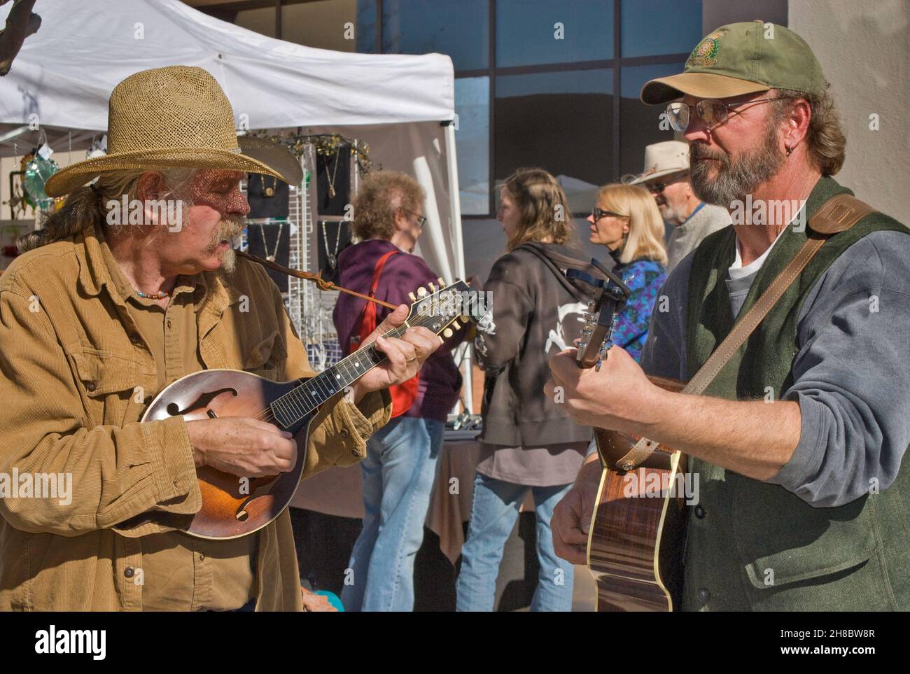 Straßenmusiker beim Downtown Mall Festival in Las Cruces, New Mexico, USA Stockfoto