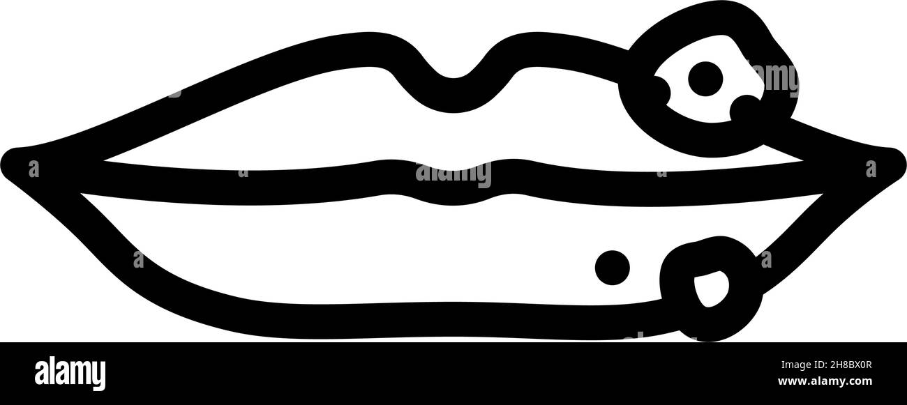 Herpes Haut Krankheit Linie Symbol Vektor Illustration Stock Vektor