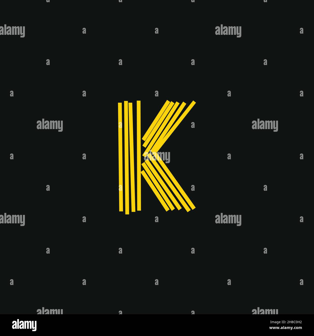 K-Logo, Initialschrift handschriftlich oder handschriftlich zur Identität. Handgezeichnetes Logo mit Kalligraphie-Schriftzug und handgezeichneter Vektorgrafik. Stock Vektor