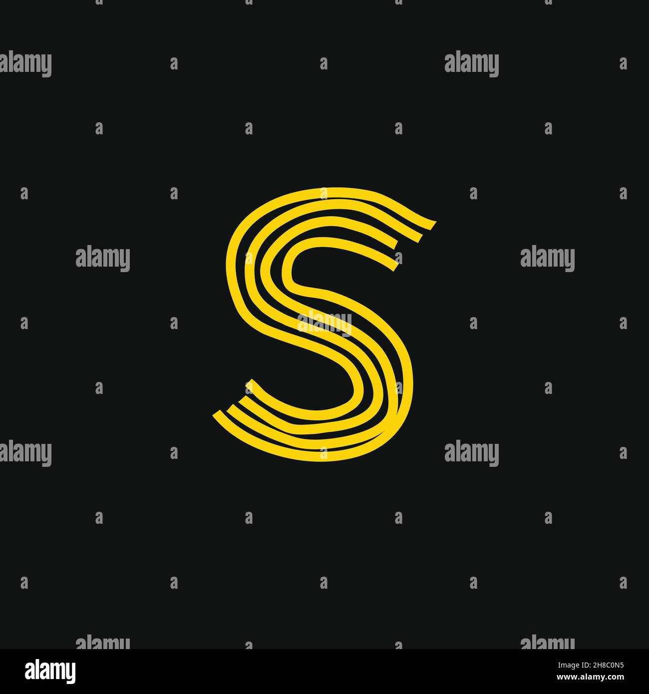 S-Logo, Initialschrift handschriftlich oder handschriftlich zur Identifikation. Handgezeichnetes Logo mit Kalligraphie-Schriftzug und handgezeichneter Vektorgrafik. Stock Vektor