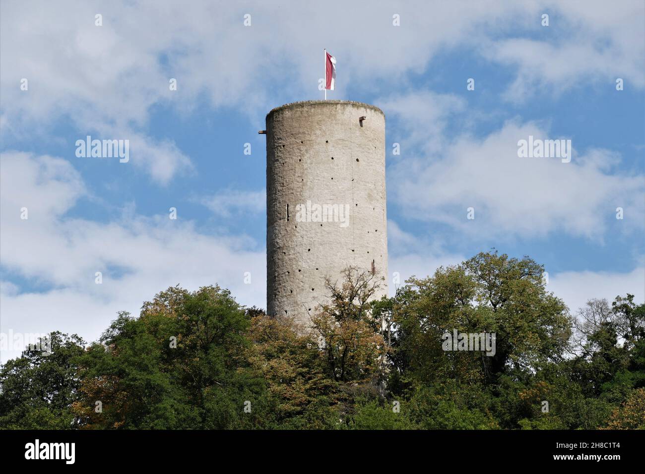 Turm Von Schloss Scharfenstein Bei Kiedrich/Rheingau Stockfoto