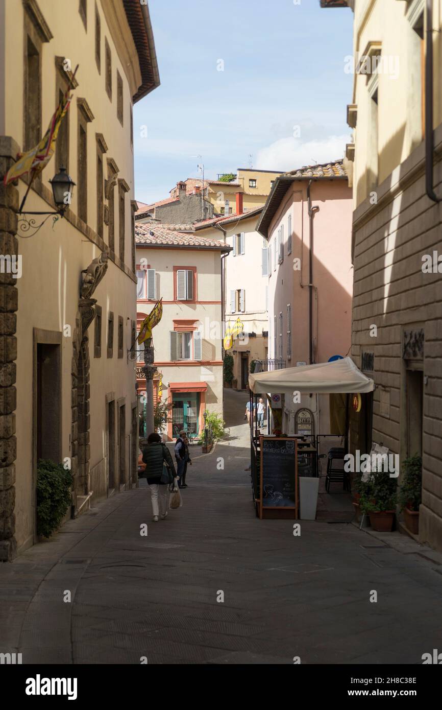 Altstadt, Via Porsenna streetOper der Kathedrale, Chiusi, Toskana, Italien, Europa Stockfoto