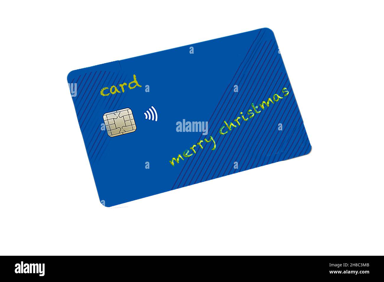 Kreditkarte mit der Aufschrift Merry christmas Stockfoto
