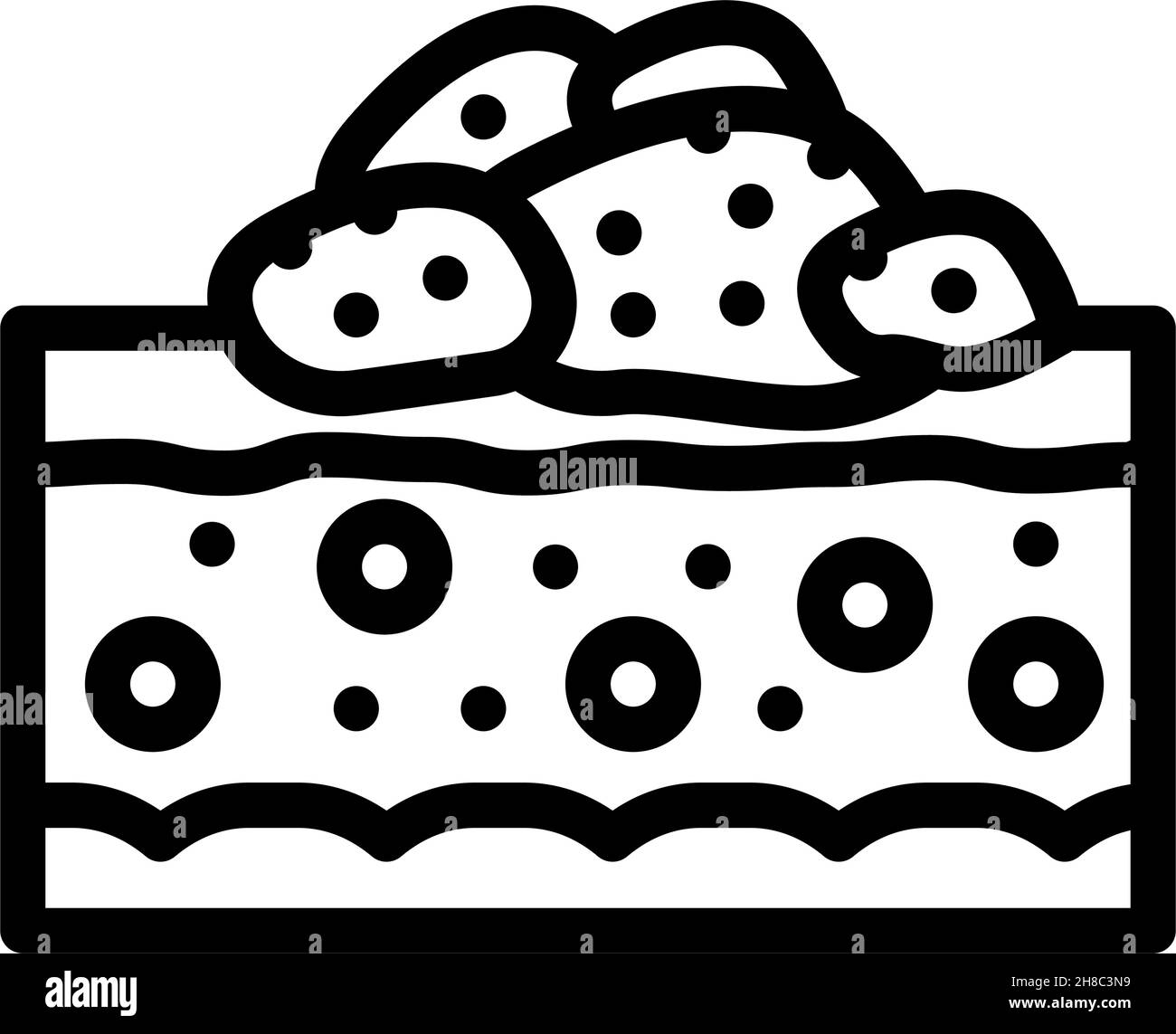Papilloma Haut Krankheit Linie Symbol Vektor Illustration Stock Vektor