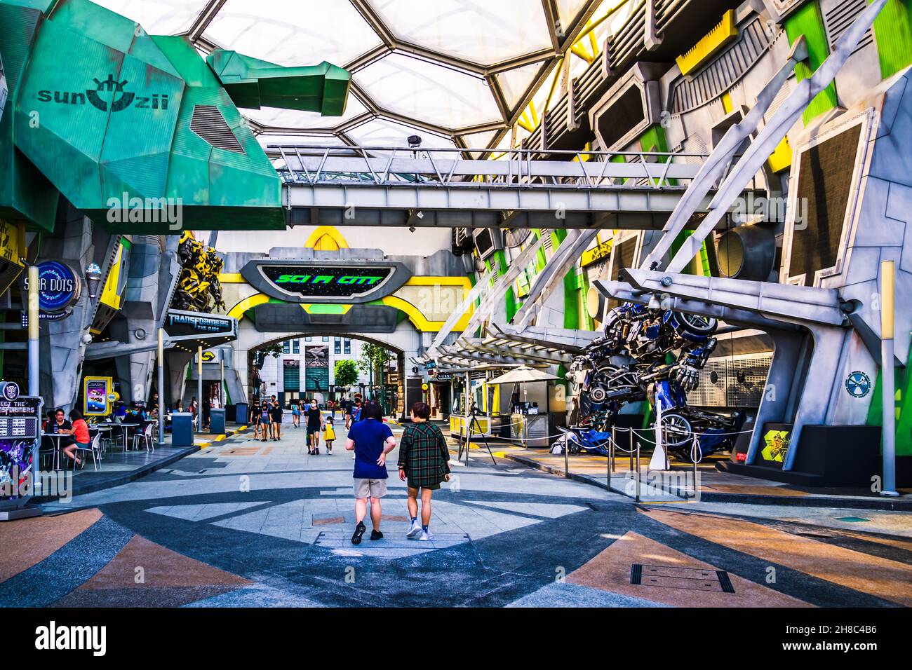 Sci FI City in den Universal Studios Singapur. Stockfoto