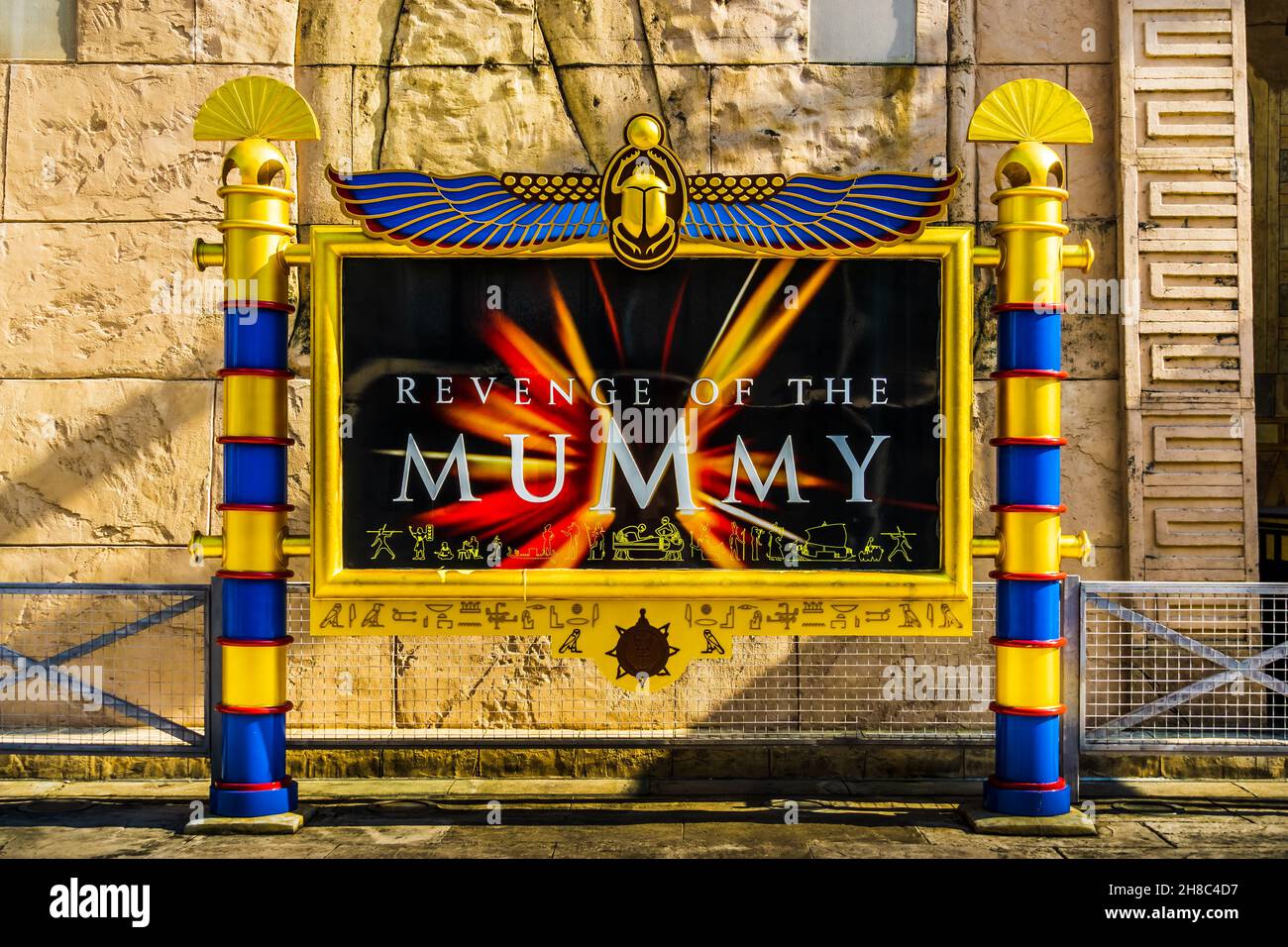Rache der Mumie in den Universal Studios Singapur. Stockfoto