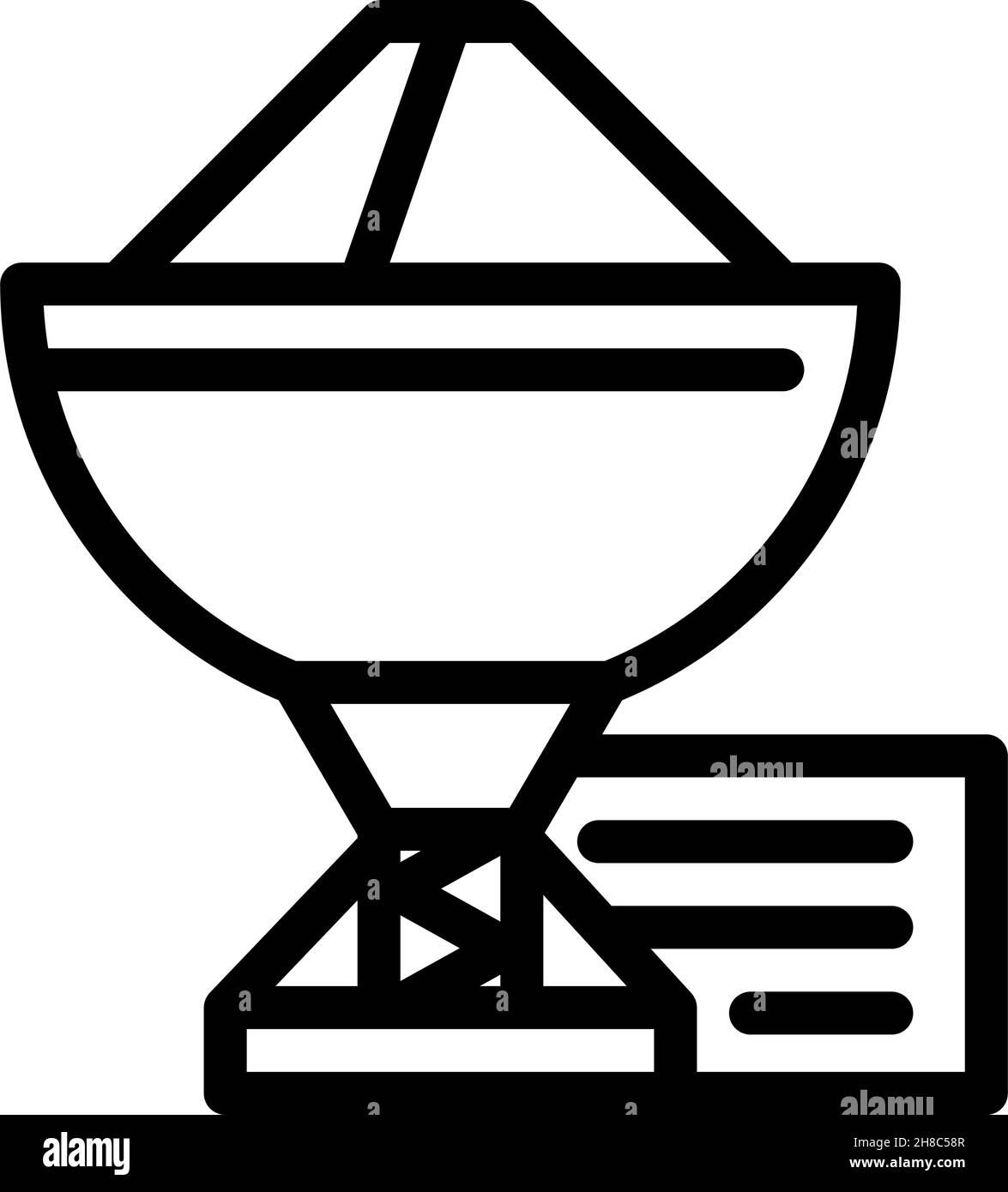 Radioteleskop Linie Symbol Vektor Illustration Stock Vektor