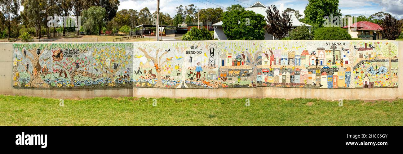 Mosaic Mural Art, St Arnaud, Victoria, Australien Stockfoto