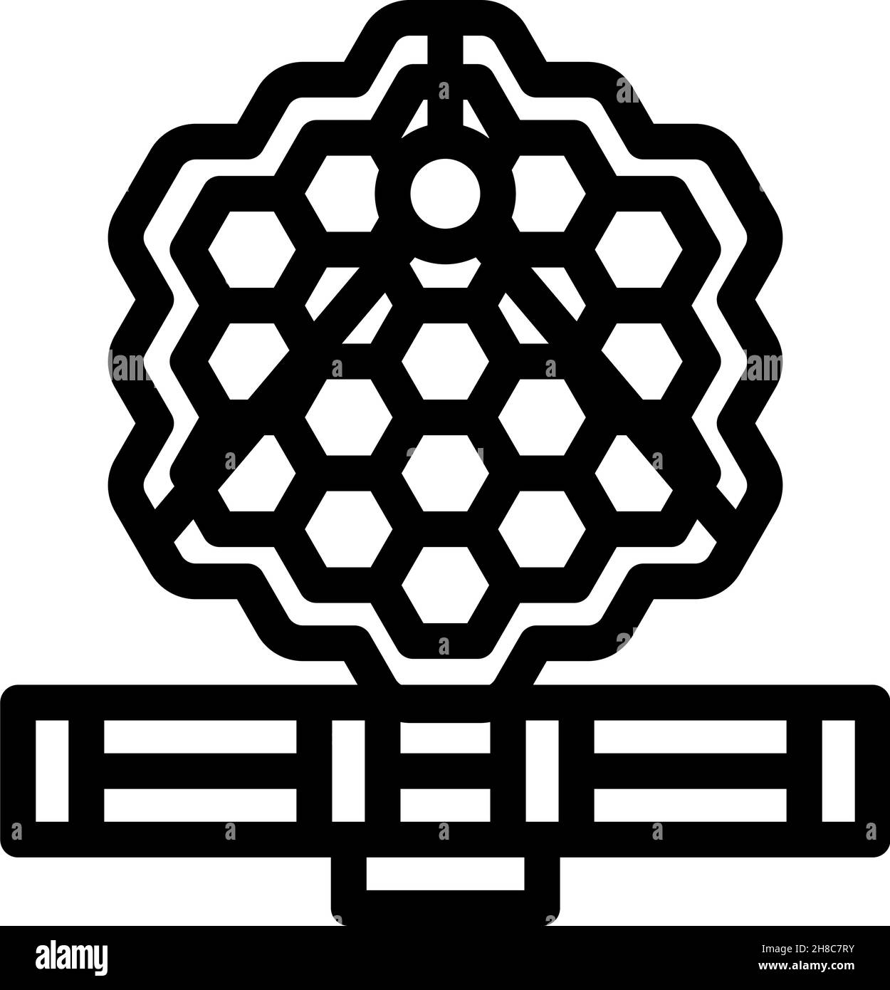 james webb Weltraumteleskop Linie Symbol Vektor Illustration Stock Vektor