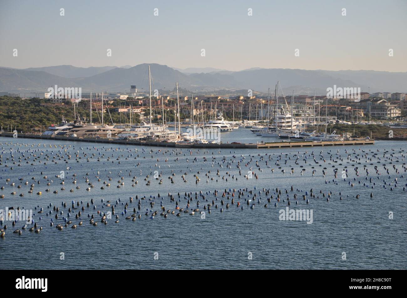OLBIA, ITALIEN - 14. Jun 2019: porto Marina di olbia con maxi Yacht sardeg Stockfoto