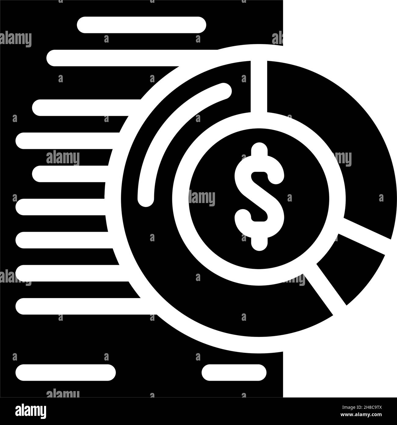 Diagramm Geld Glyphe Symbol Vektor Illustration Stock Vektor