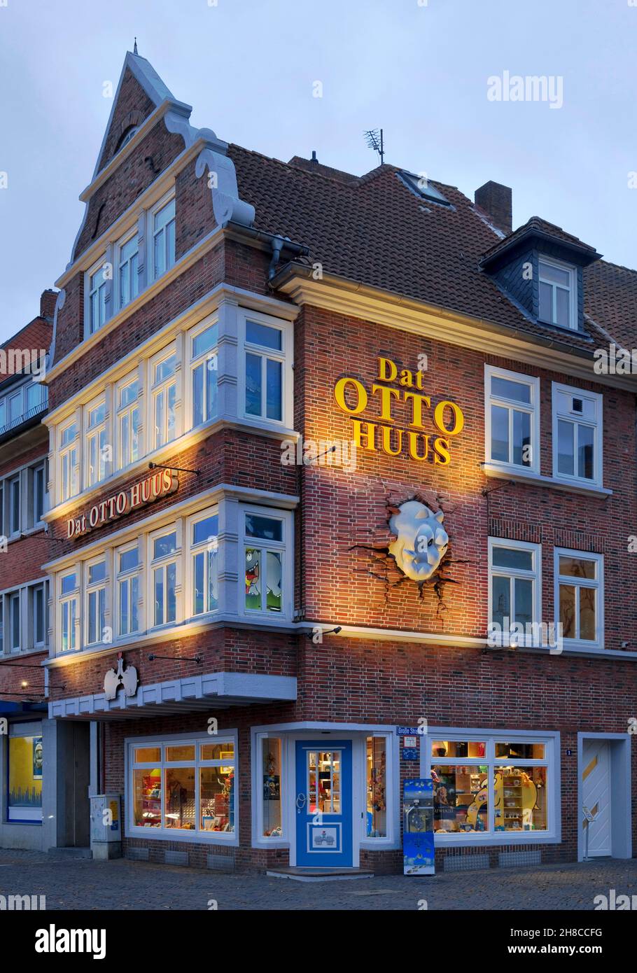 DAT Otto Huus, Otto Waalkes Museum und Fanartikelgeschaeft, Deutschland, Niedersachsen, Ostfriesland, Emden Stockfoto