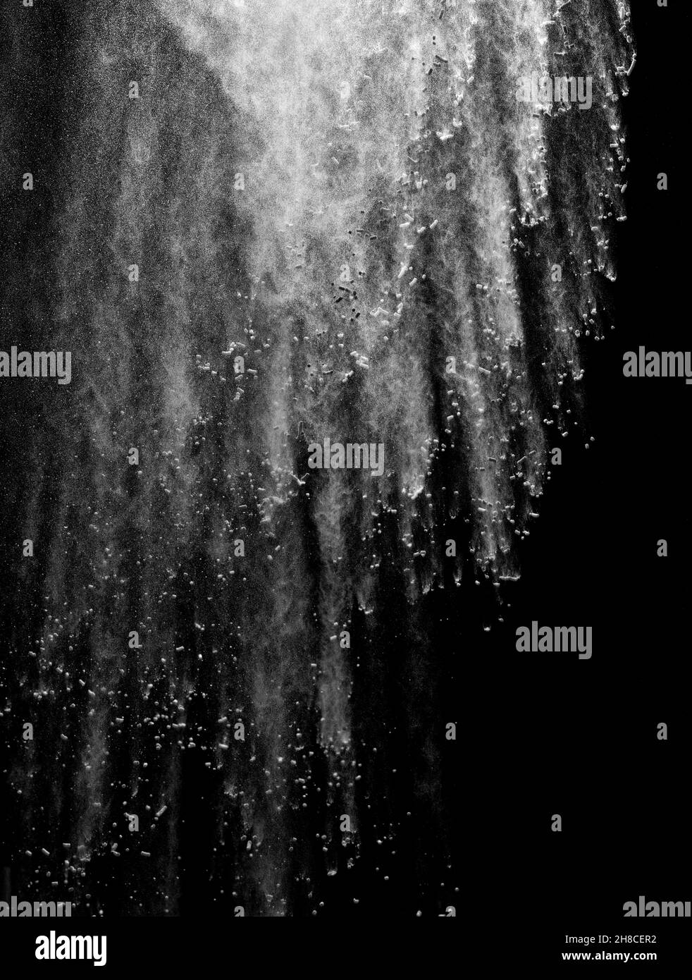 Staubepulver Mehl Hintergrundexplosion Stockfoto