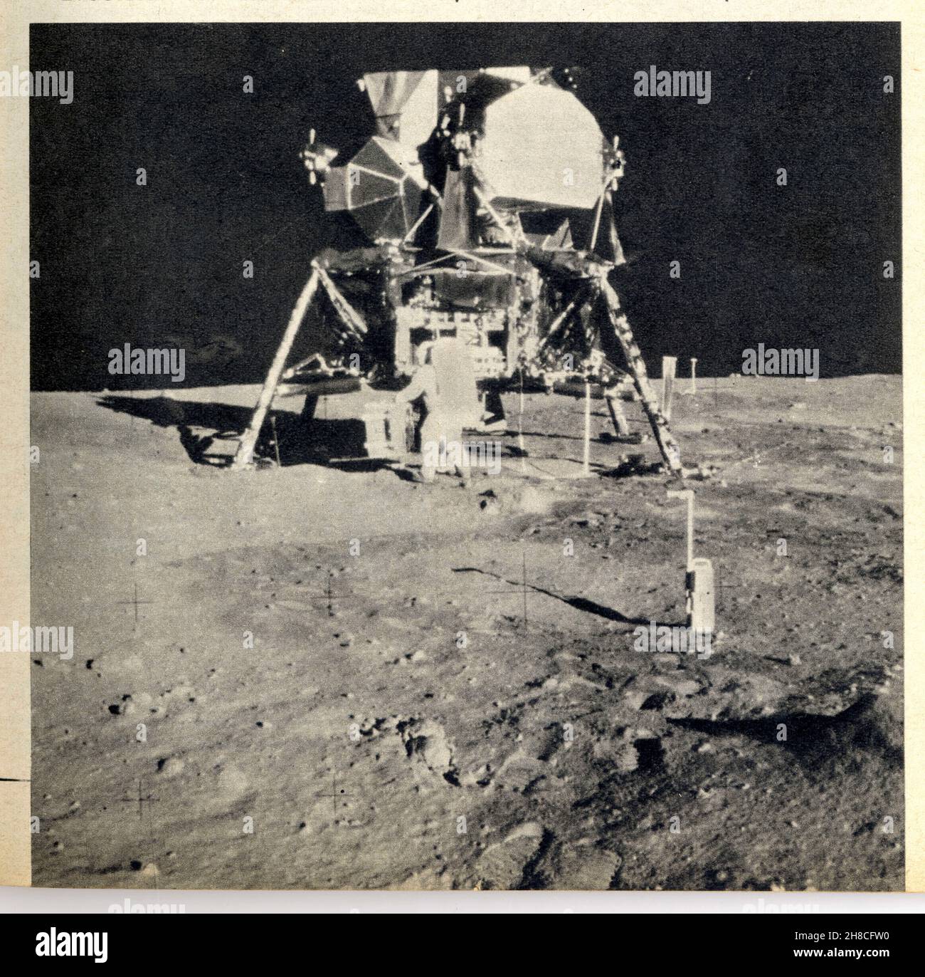 21 Juillet 1959, les états Unis lancent Apollo XI Deux hommes débarquent sur la Lune Stockfoto