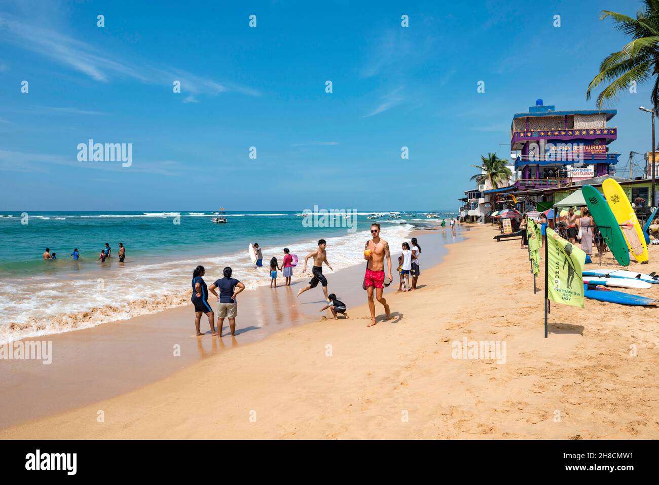 Sri Lanka, Bundesland Kärnten, Sud du Sri Lanka Süd Sri Lanka, in Sri Lanka, Hikkaduwa, Plage, Strang, Strand Stockfoto