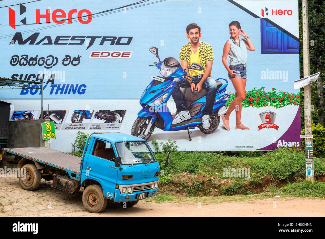 Sri Lanka, Province du Centre, Centrale Province, Badulla District, sur la Route, Auf der Straße, unterwegs, publicité, Werbung, Werbung Stockfoto
