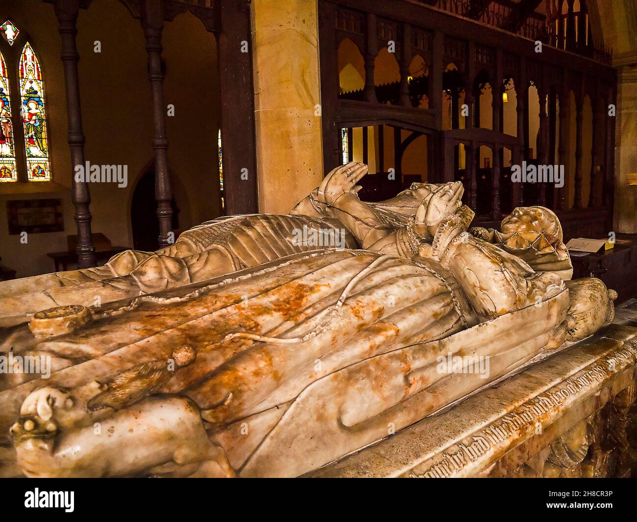 Gedenkstätten in All Hallowees Kirche im Dorf Great Mitton, Lancashire.die ältesten Teile der Kirche stammen aus dem späten 13th. Jahrhundert Stockfoto