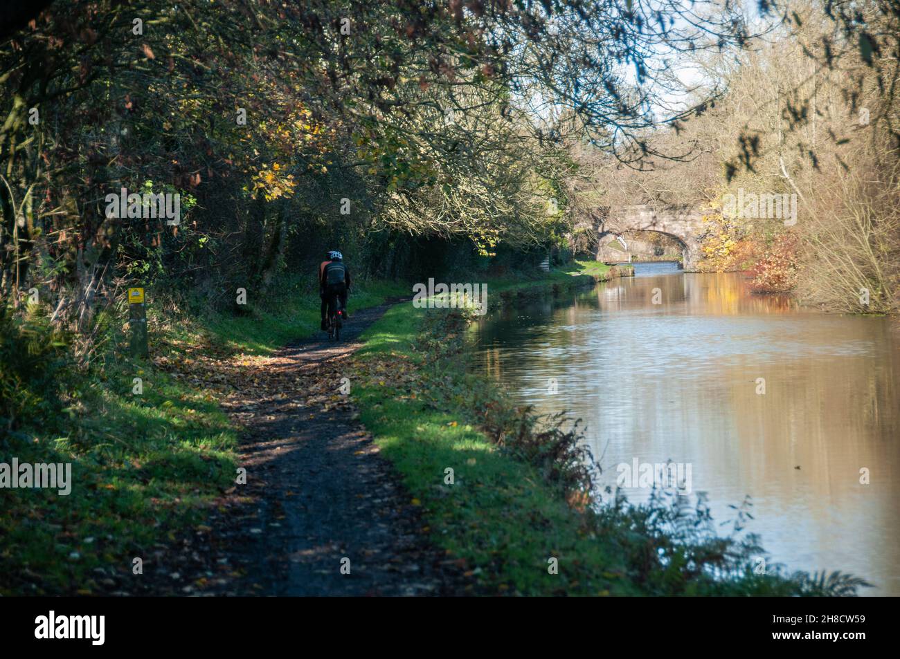 Durch Großbritannien - Radfahren entlang der Leeds zum Liverpool Canal in Wheelton Stockfoto