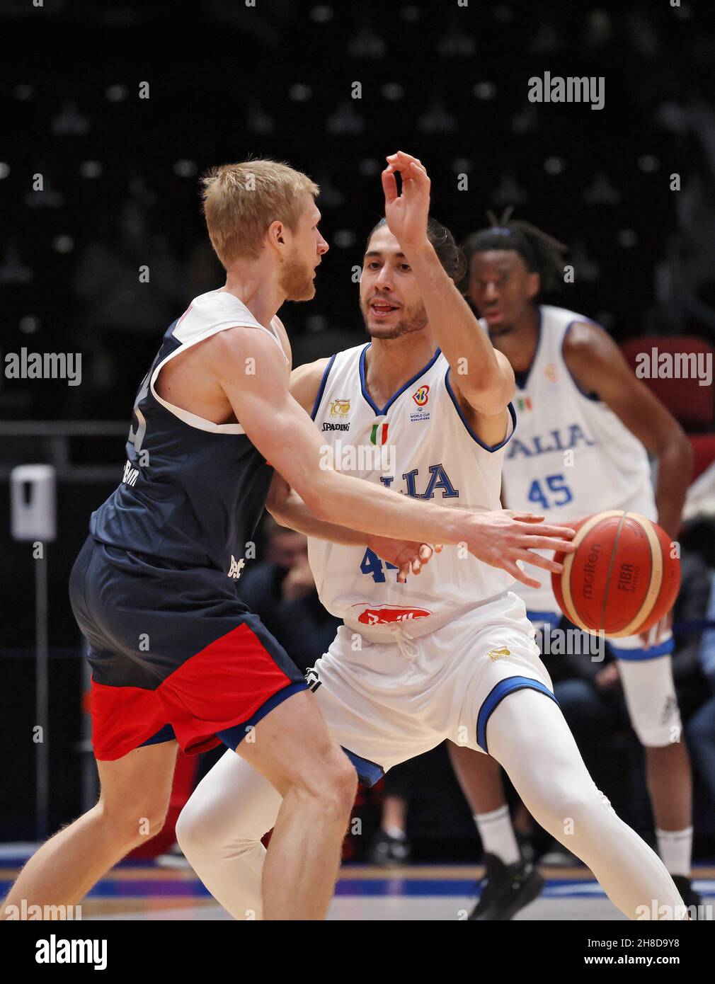 FIBA BasketballWeltmeisterschaft. Ein Spiel zwischen der russischen