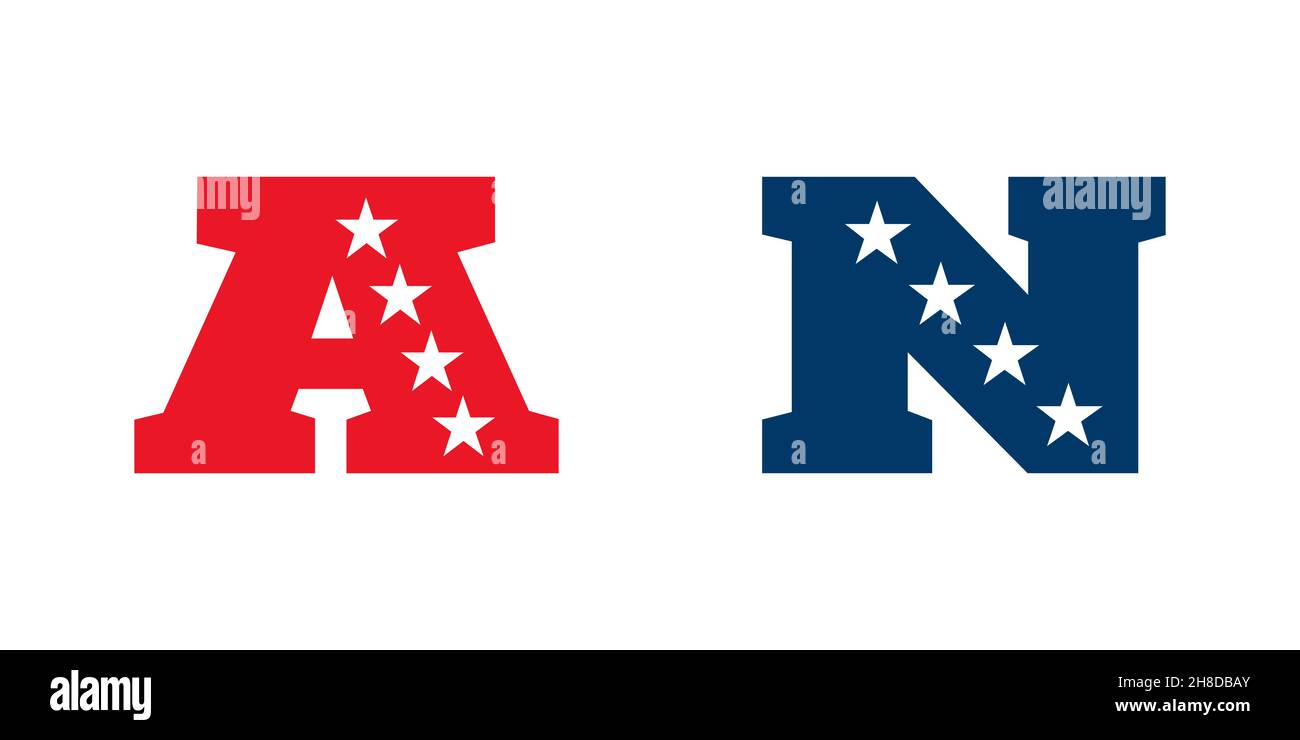 American Football Ligen Turniervereine, Teams Emblem gesetzt. Redaktionelles Bild. Stock Vektor