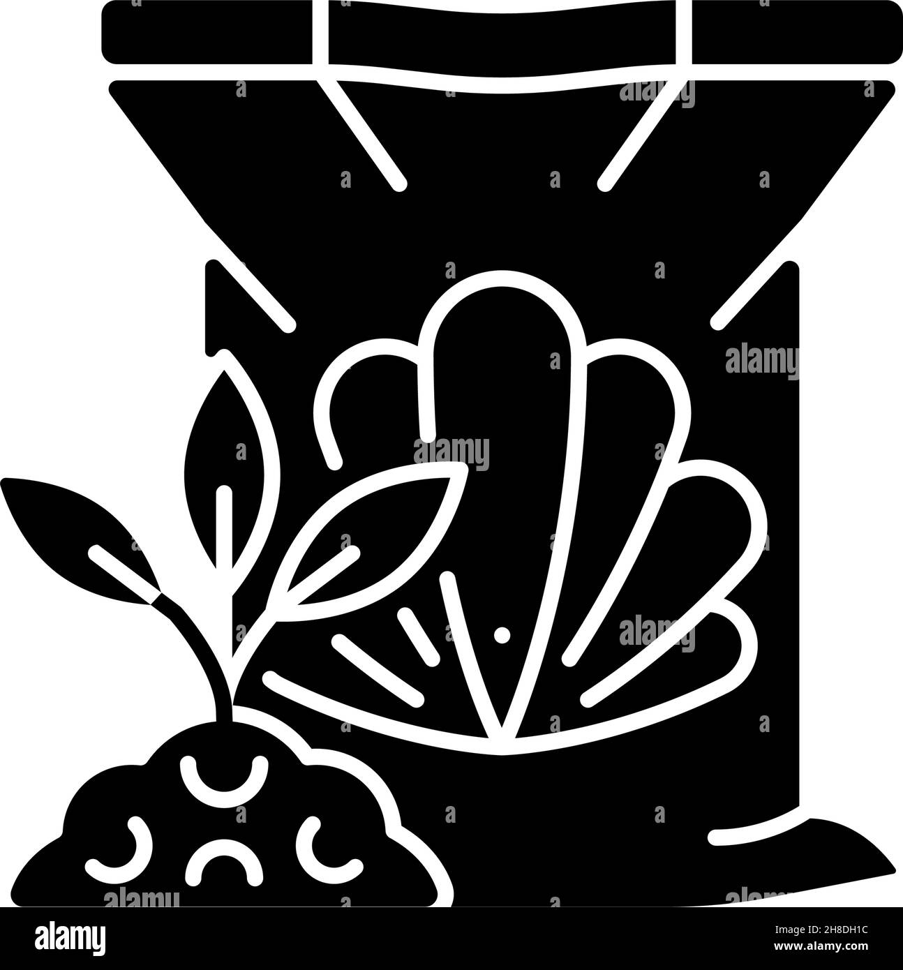 Schalentiere Dünger schwarzes Glyphen-Symbol Stock Vektor