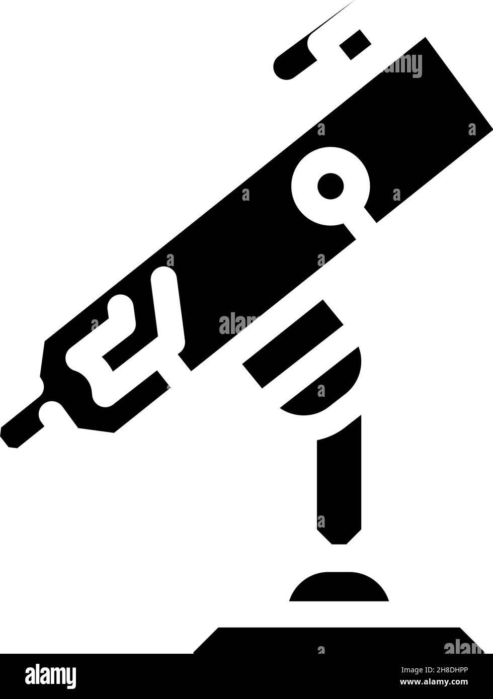 Abbildung des Glyphen-Symbols für Teleskopausrüstungen Stock Vektor