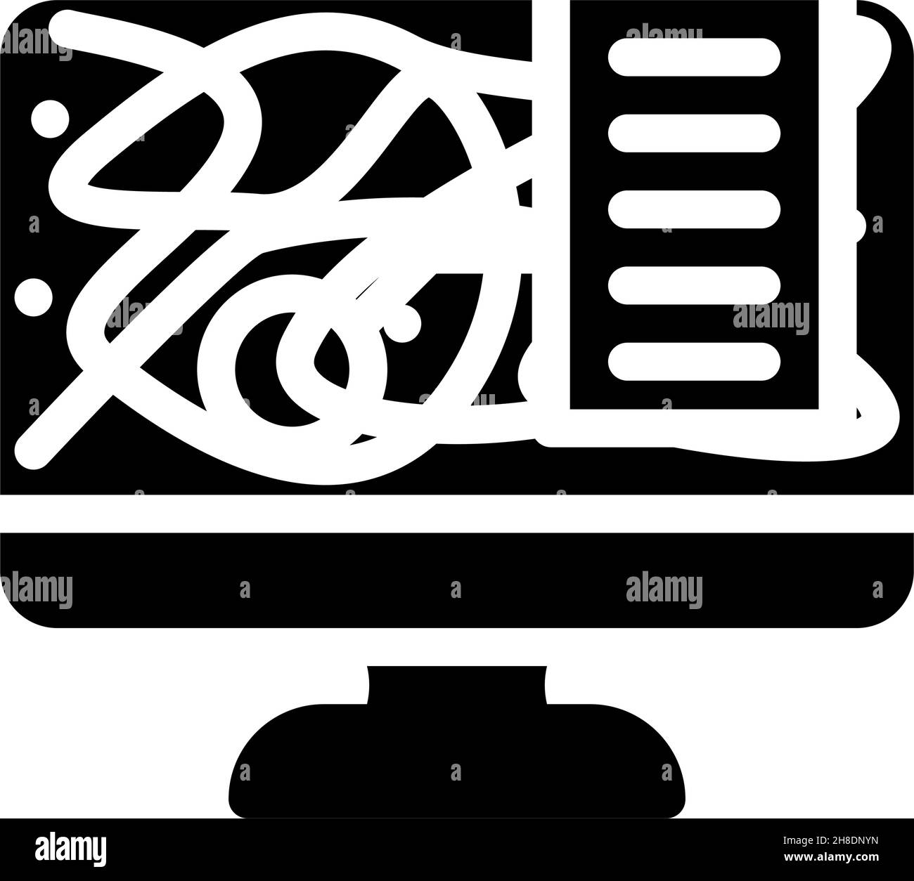 Virtuelle Planetarium Glyphen Symbol Vektor Illustration Stock Vektor