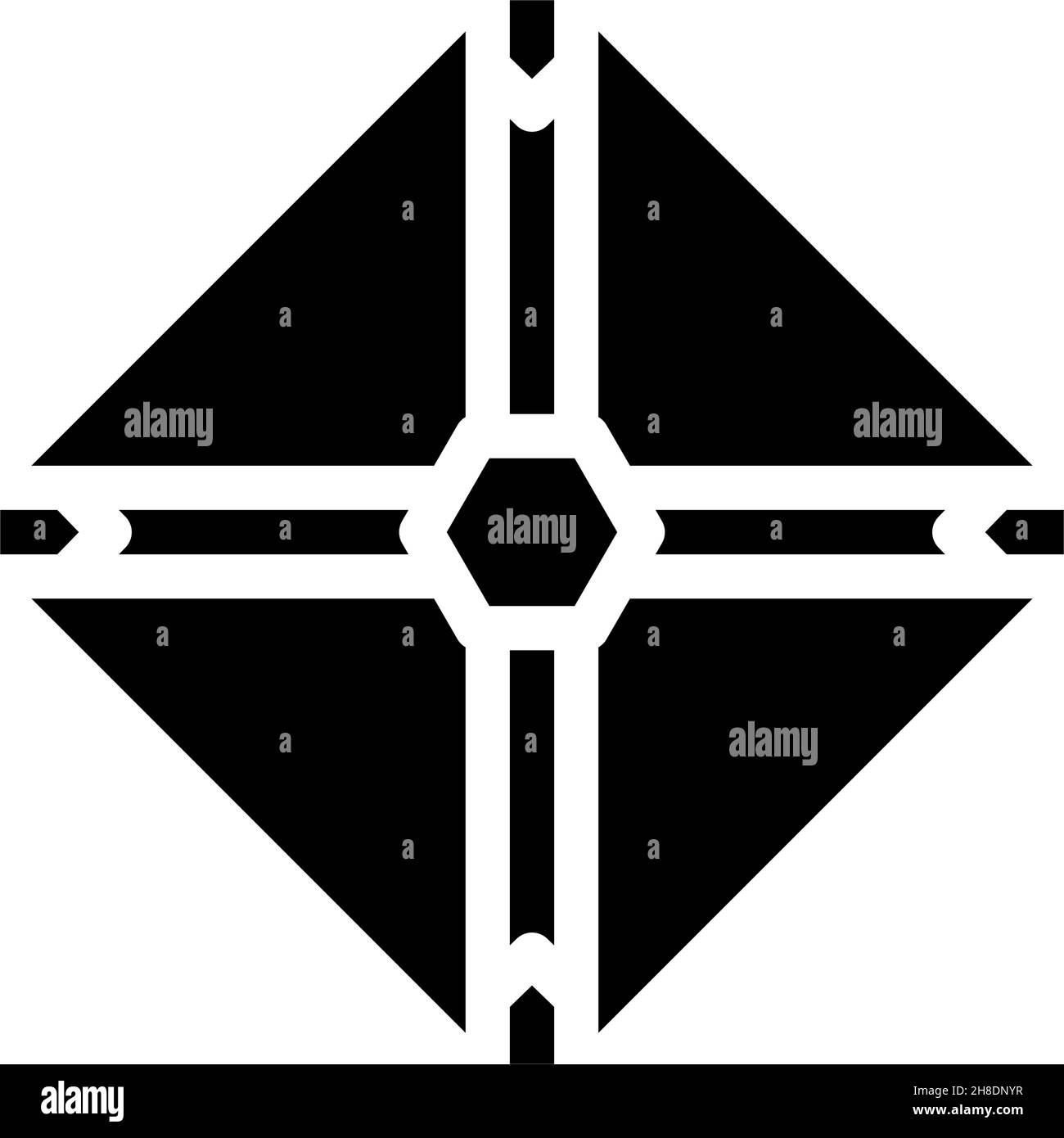 Space Sail Glyphe Symbol Vektorgrafik Stock Vektor