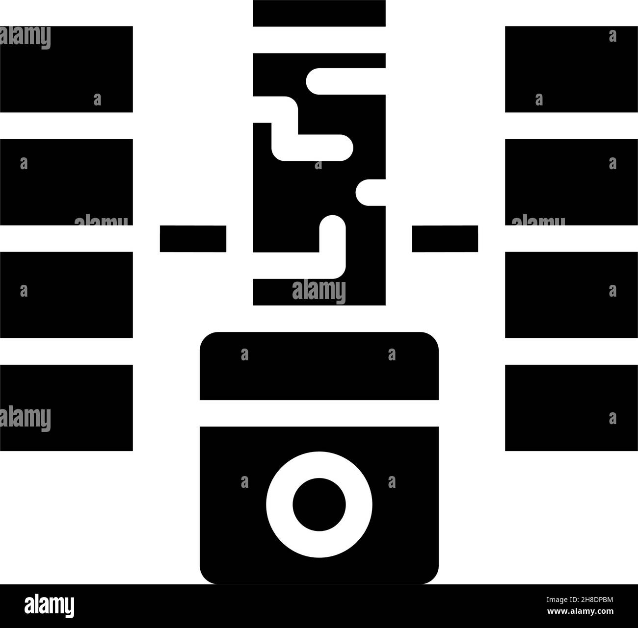 hubble-Teleskop Glyphen Symbol Vektor-Illustration Stock Vektor