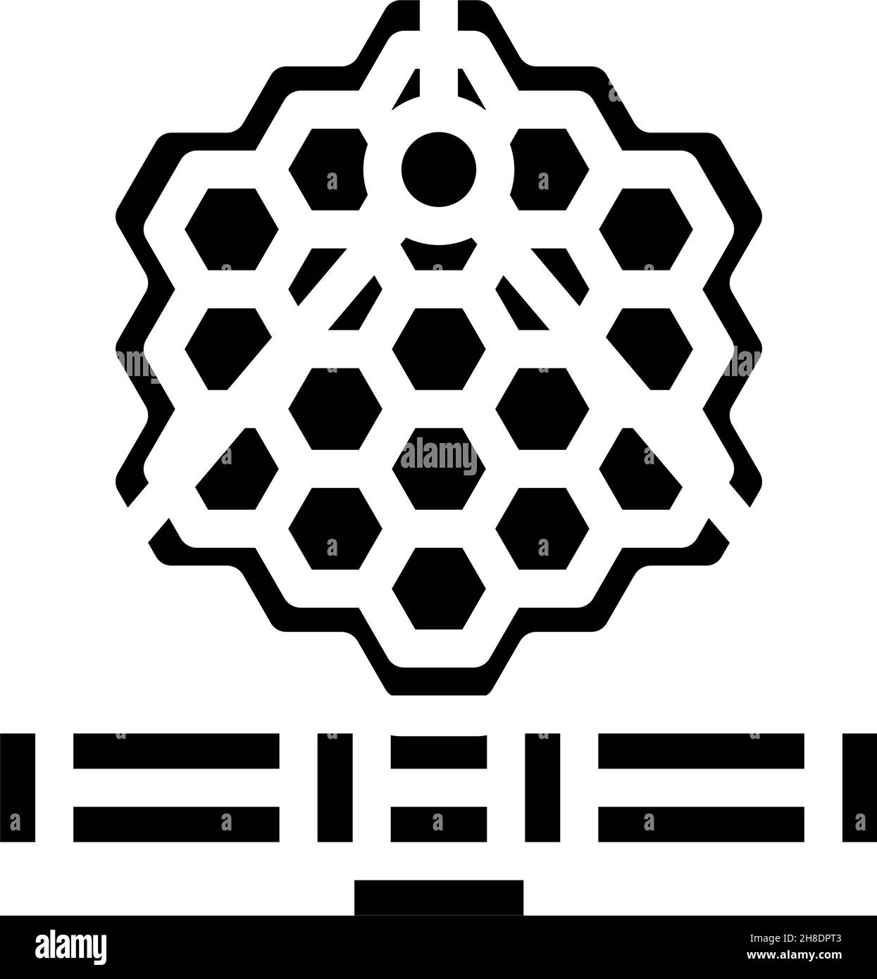 james webb Weltraumteleskop Glyphen Symbol Vektor Illustration Stock Vektor