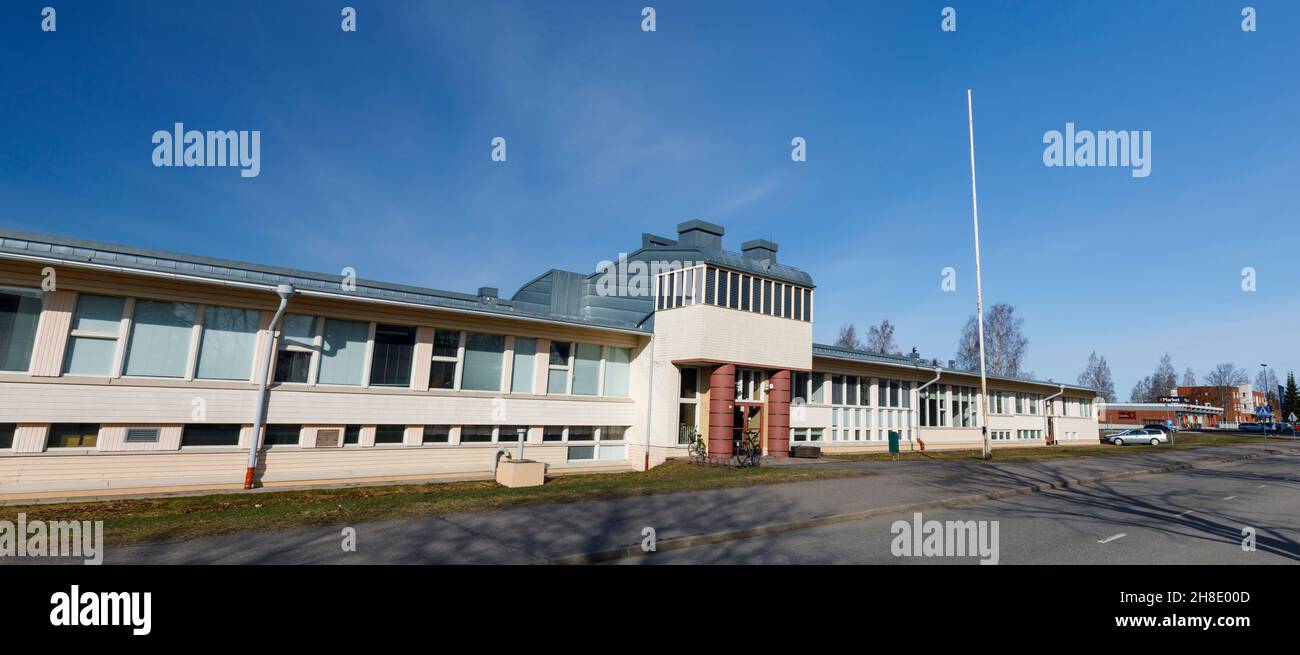 Harjun koulu Grundschule im Sommer in Pieksämäki , Finnland Stockfoto