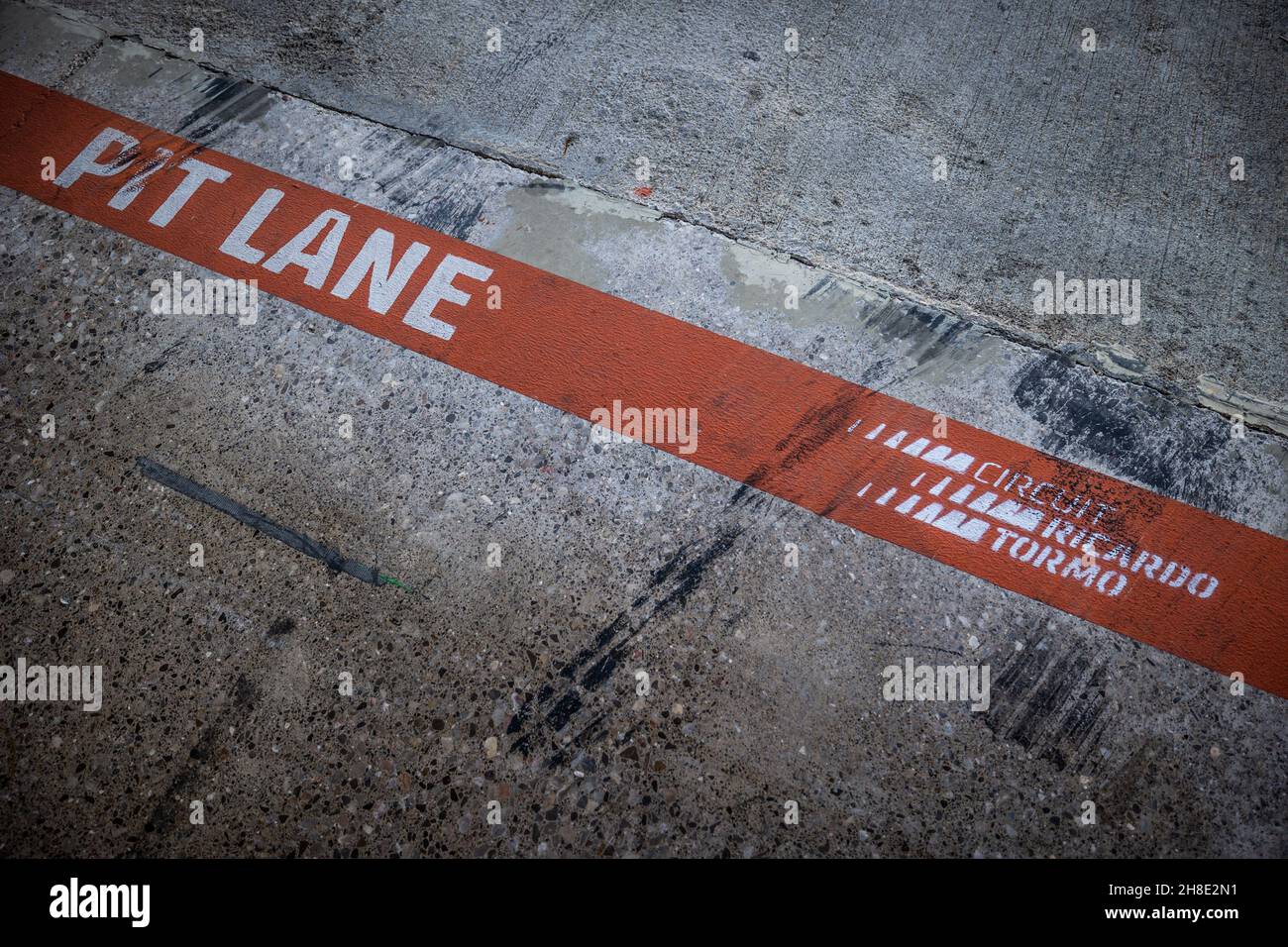Pitlane während des Vorsaison-Tests der FIA Formel-E-Weltmeisterschaft 2021-22 auf dem Circuit Ricardo Tormo vom 28. November bis 2. Dezember 2021 in Valencia, Spanien - Foto: Germain Hazard/DPPI/LiveMedia Stockfoto