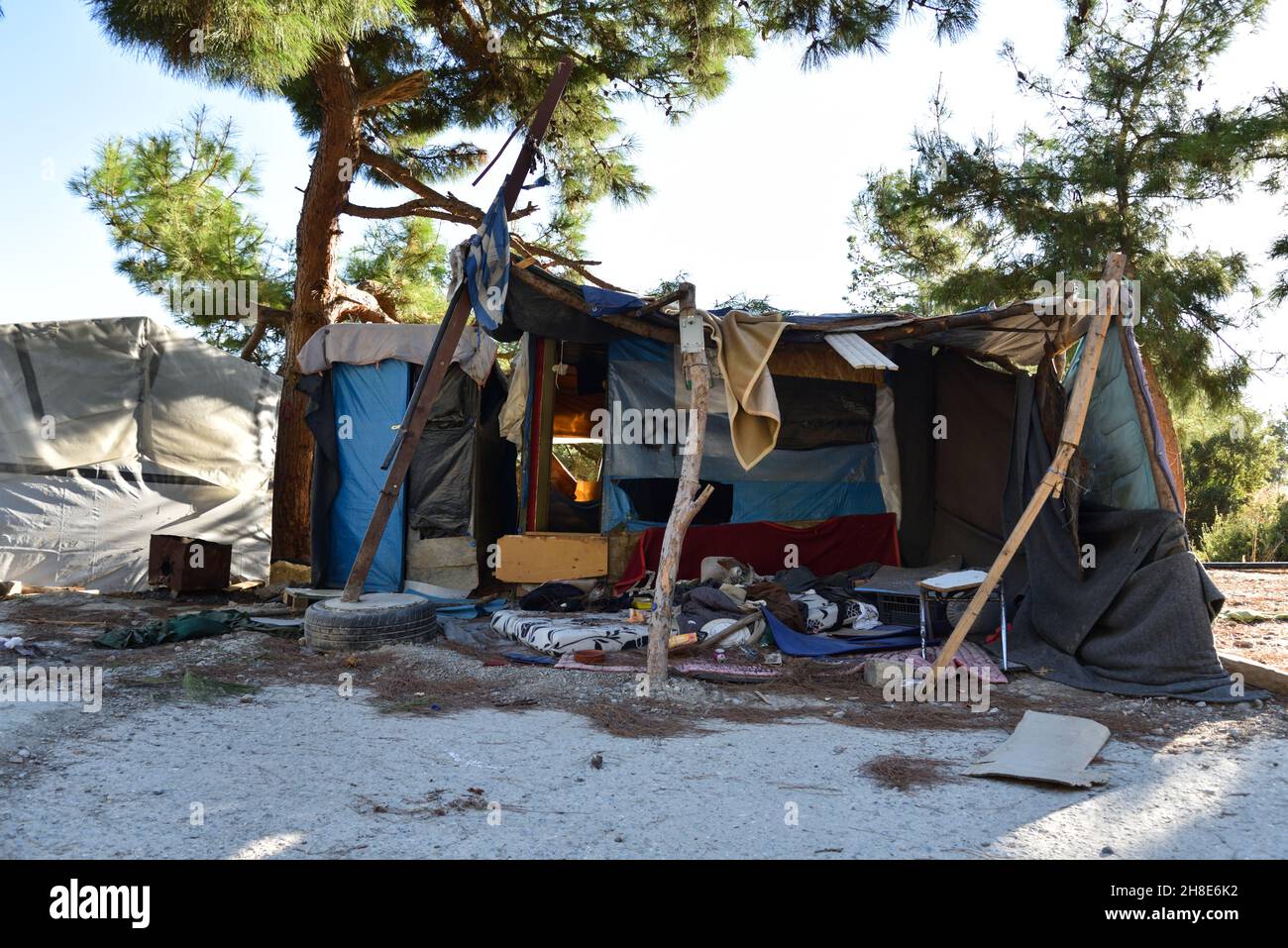 Vathy Hotspot Flüchtlingslager in Samos, Griechenland Stockfoto