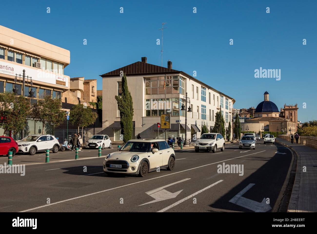 Stadtverkehr - Valencia Stockfoto