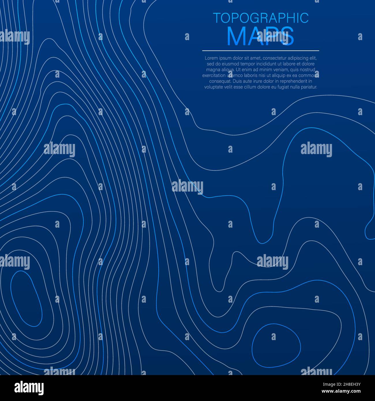 Mopographic Karte. Die stilisierte Höhe der topographischen Kontur in Linien und Konturen. Vector Illustration Stock Vektor
