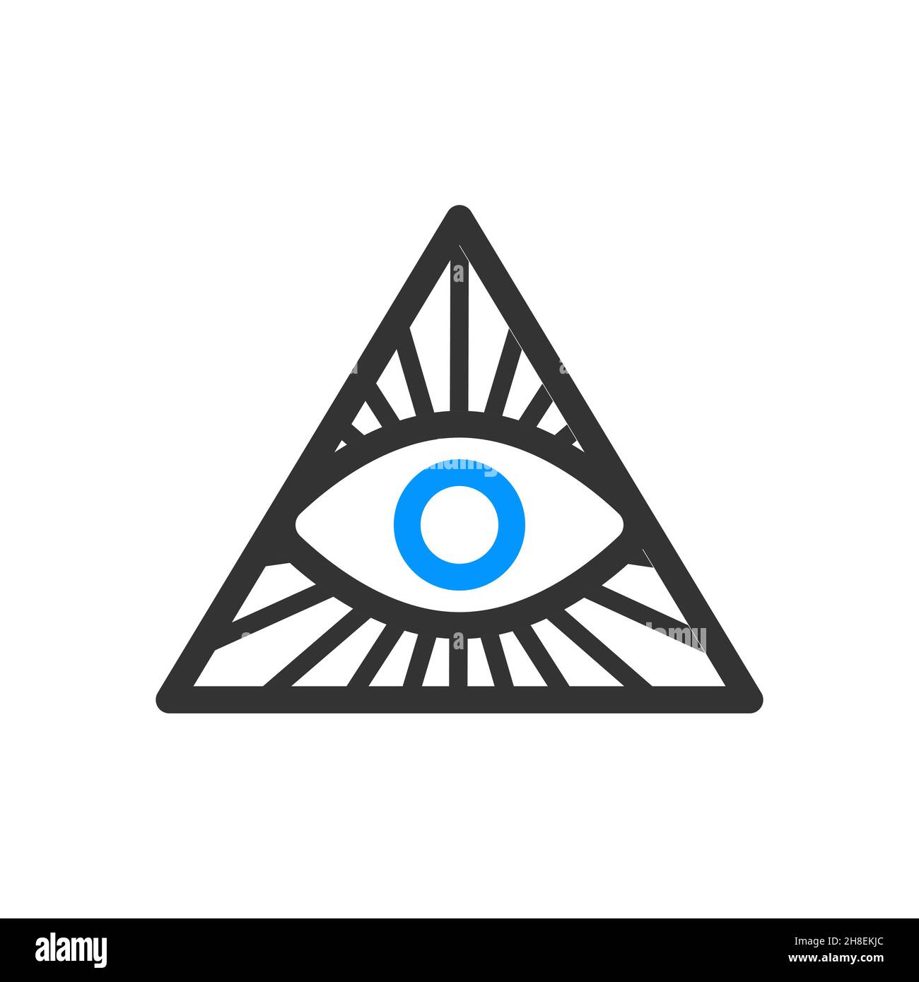 Alle Augen sehen Symbol, Freimaurer-Symbol. Vektorgrafik für Rohware isoliert Stock Vektor