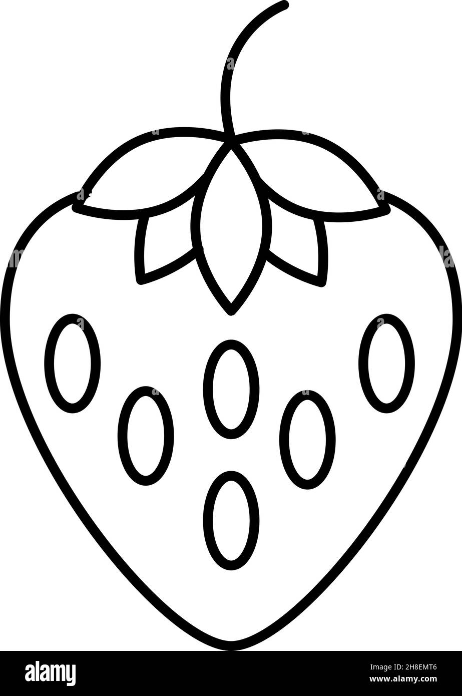 Erdbeerfrucht-Symbol Vektor-Umriss Stock Vektor
